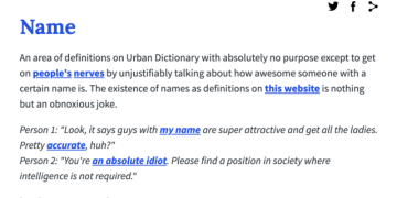 How Twitter Users Discover What Their Names Mean in the Urban Dictionary