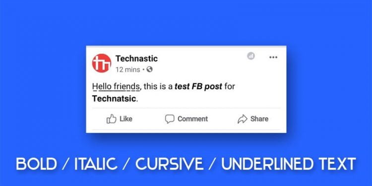 How to Bold and Italicize on Facebook Posts