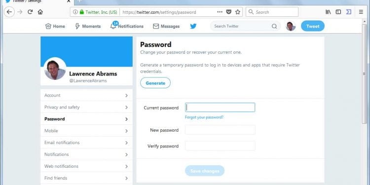 How to Change Password in Twitter
