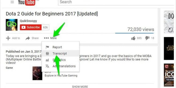 How to Get the Transcript of a YouTube Video