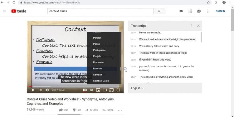 How to Open a YouTube Transcript