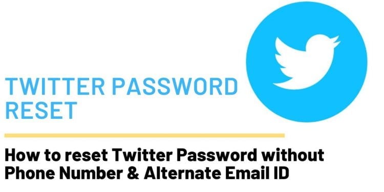 reset twitter password without phone number