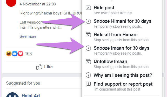 How to Snooze Someone on Facebook