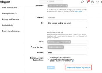 How to Temporarily Deactivate Instagram Account Without Logging Out