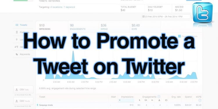 Promoting a Tweet on Twitter