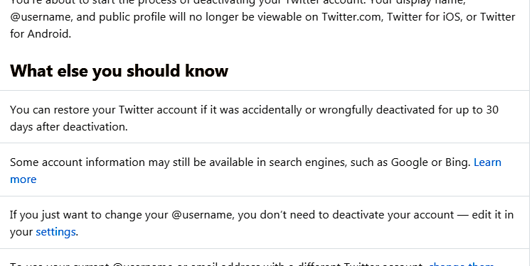 What Happens After 30 Days of Deactivating Twitter?