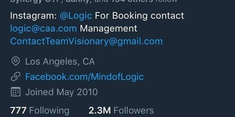 What is Logic’s Twitter?