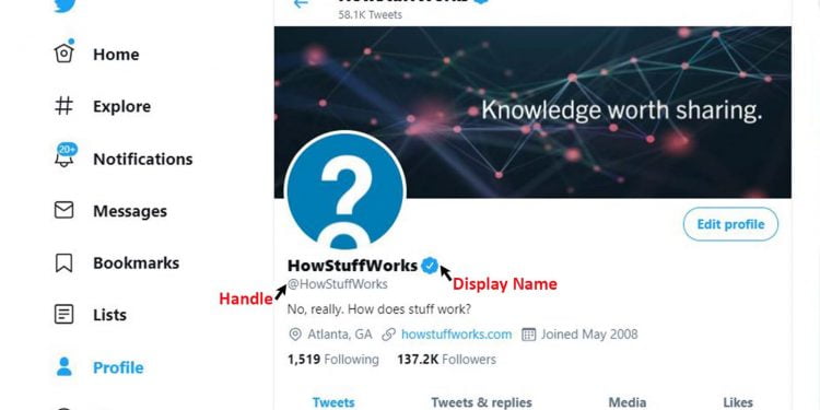 What is a Twitter Handle Example?
